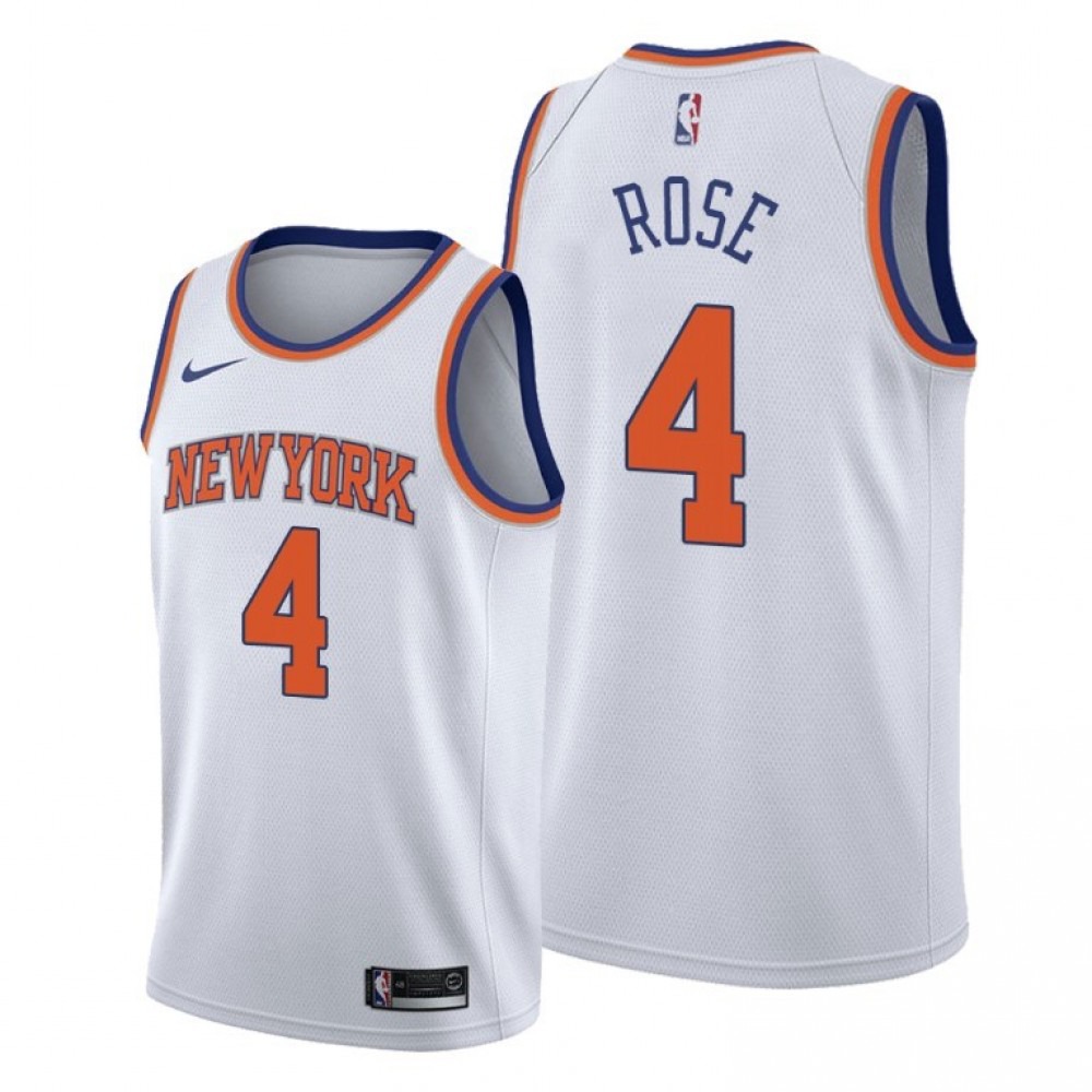 Men's New York Knicks Derrick Rose #4 White 2020/21 Swingman Jersey - Association Edition-Pro Kit Vault | Brand New 26/27 Sports Jerseys